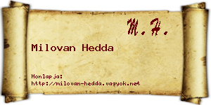 Milovan Hedda névjegykártya